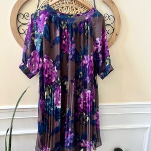 JESSICA HOWARD size 12P sheer floral dress with gray liner in EUC